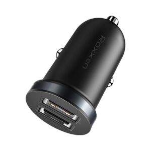 شاحن السيارة من روكسون بقدرة 12 واط وجهد 5 فولت وتيار 2.4 امبير ومنفذي USB، اللون اسود شاحن السيارة من روكسون بقدرة 12 واط وجهد 5 فولت وتيار 2.4 امبير ومنفذي USB، اللون اسود